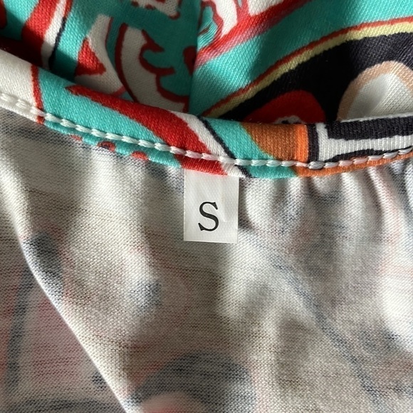 Shein Asymmetrical Abstract Floral Print Summer Dress Size Small - Picture 9 of 9